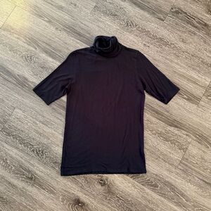 Majestic Filatures Soft Touch Elbow-Sleeve Turtleneck